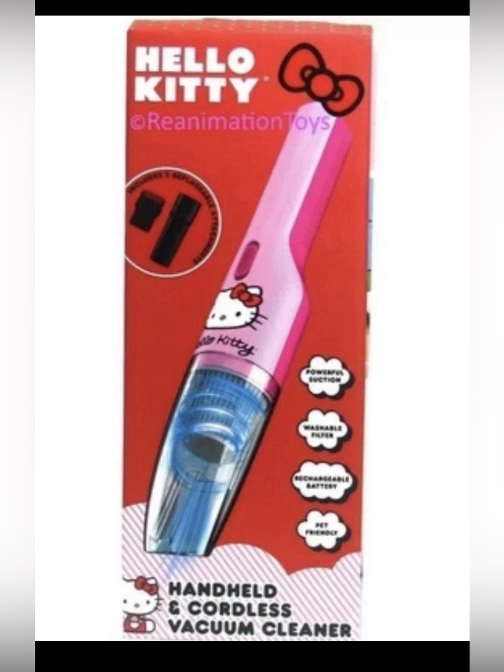 Sanrio Hello Kitty Portable Cordless Handheld Vacuum Cleaner Dust Buster New NIB